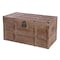 Vintiquewise Wooden Rectangular Lined Rustic Storage Trunk with Latch, Large QI003512L - alternate 1